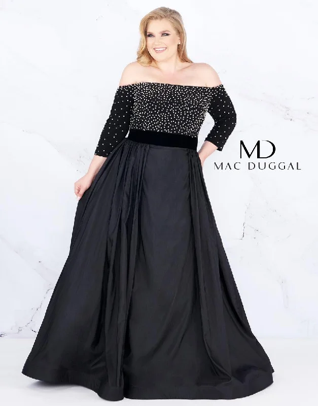 women's wrap dressesMac Duggal Prom Plus Size Dress Long