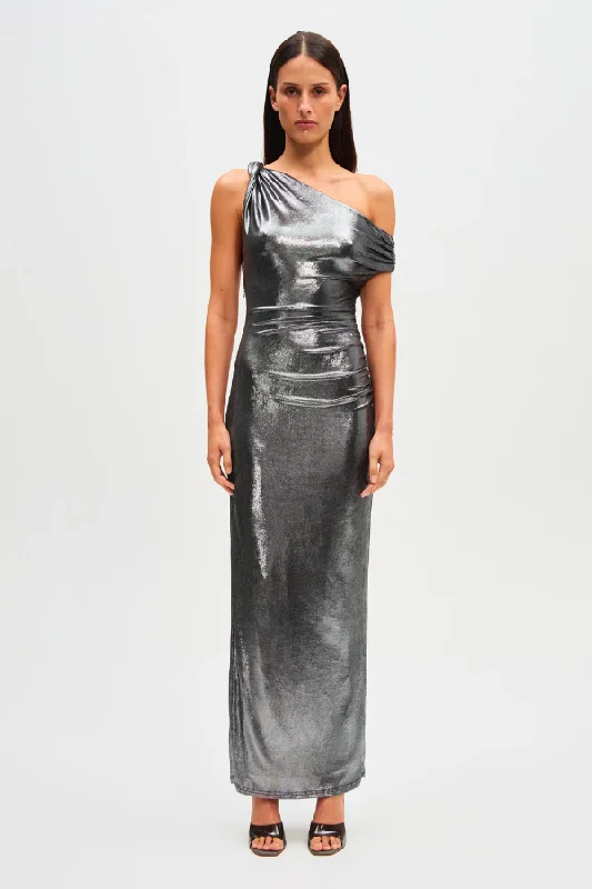 Nyra Metallic Gown Silver