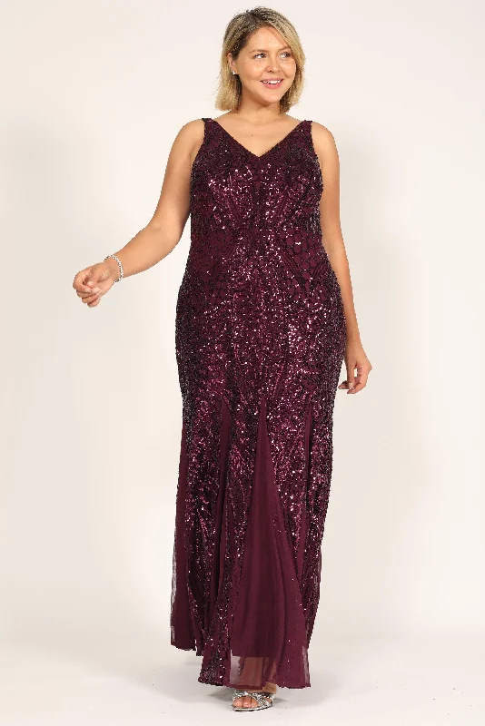 women's hourglass figure dressesNightway Long Plus Size Beaded Formal Gown 21685W