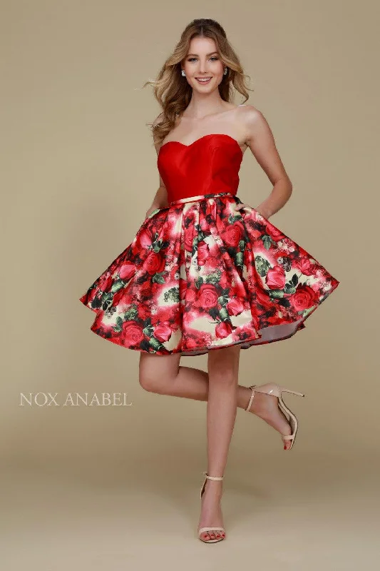 women's spaghetti strap dressesShort Floral Formal Prom Cocktail Dress