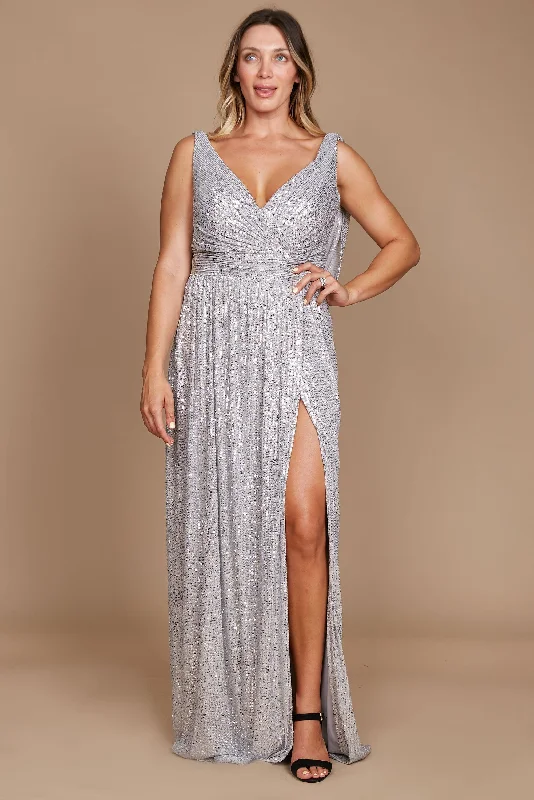 women's off-the-shoulder dressesDylan & Davids Plus Size Formal Dress Fully Sequin Gown