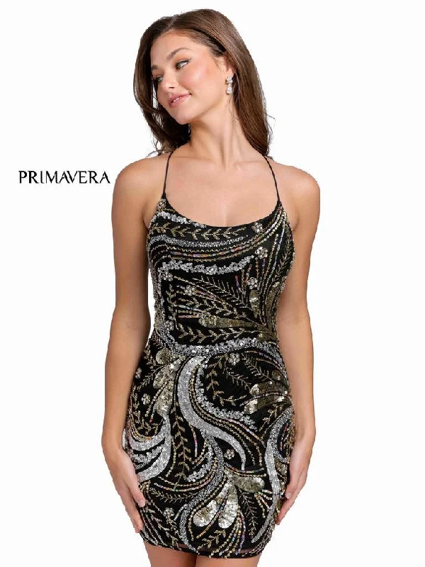 women's evening dressesPrimavera Couture Prom Short Sexy Fitted Dress 3848