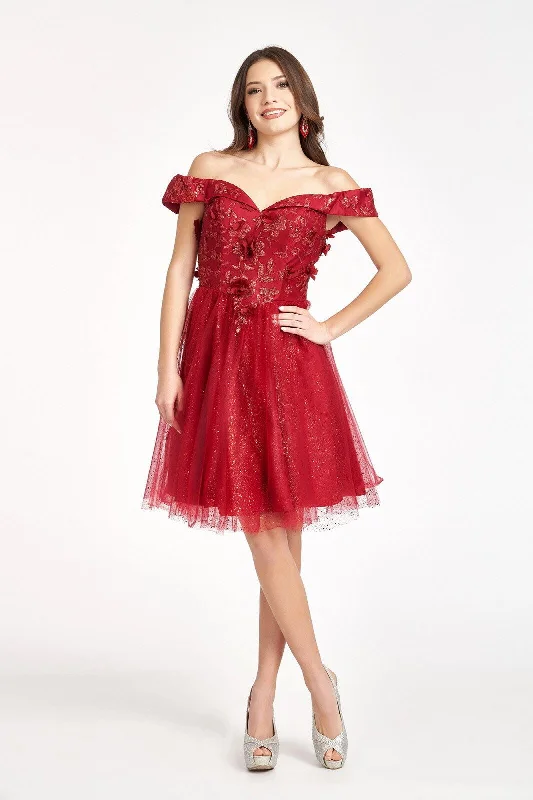 Short-Sleeve DressProm Short Off Shoulder Homecoming Cocktail Dress