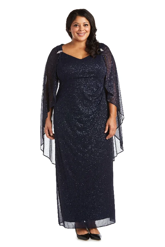 women's easy-to-wear dressesR&M Richards 2384W Long Plus Size Formal Cape Gown Sale