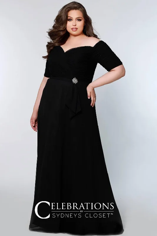 women's velvet dressesBlack 24 Sydneys Closet Long Mother of the Bride Formal Gown Sale