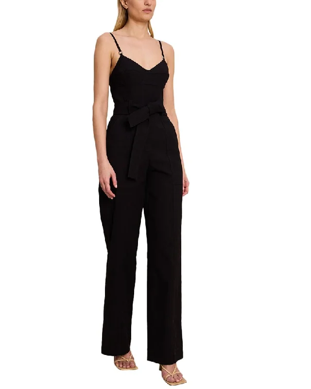 women's jumpsuits with striped patternsA.L.C. Mila Linen-Blend Jumpsuit