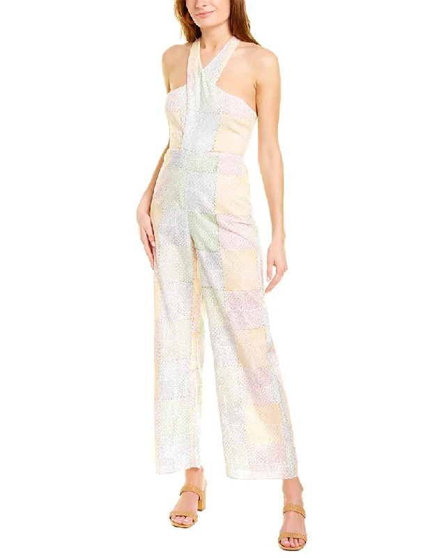 women's jumpsuits with off-the-shoulder sleevesAsh & Eden Sarah Halter Neck Jumpsuit