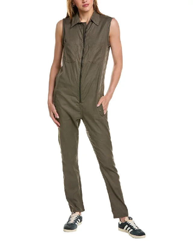 women's jumpsuits for statement fashionASKK NY Linen-Blend Jumpsuit