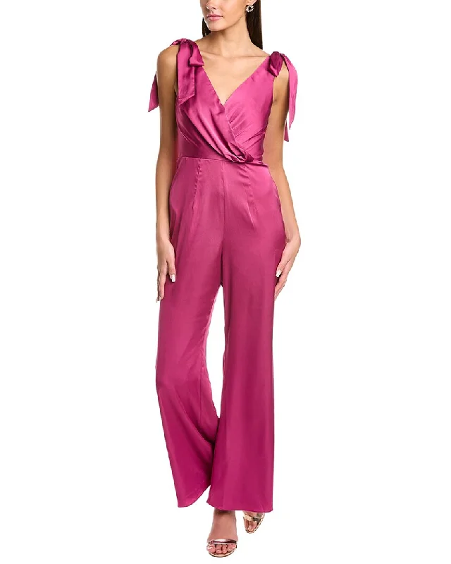 women's jumpsuits with V-necksBlack by Bariano Dolly Bow Jumpsuit