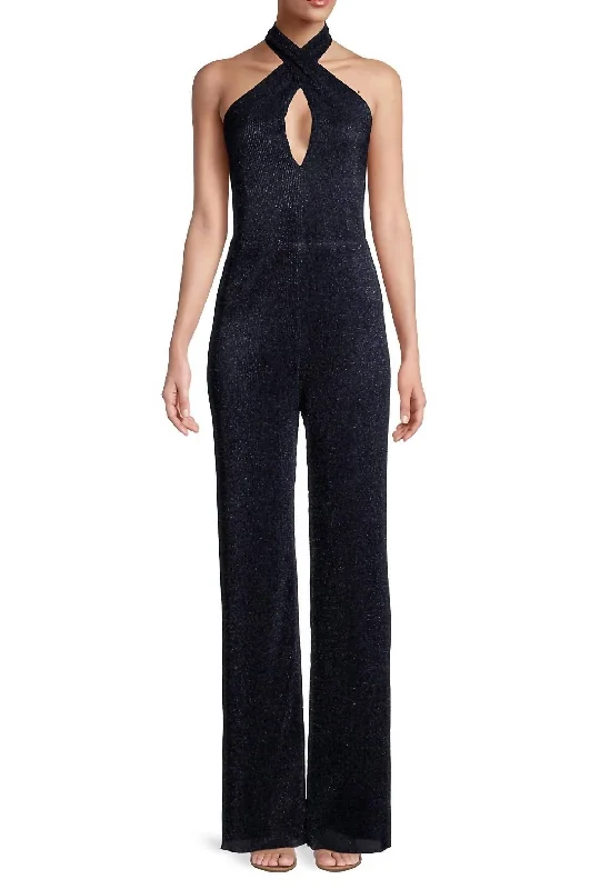 women's jumpsuits with striped patternsBode Jumpsuit In Navy Lurex