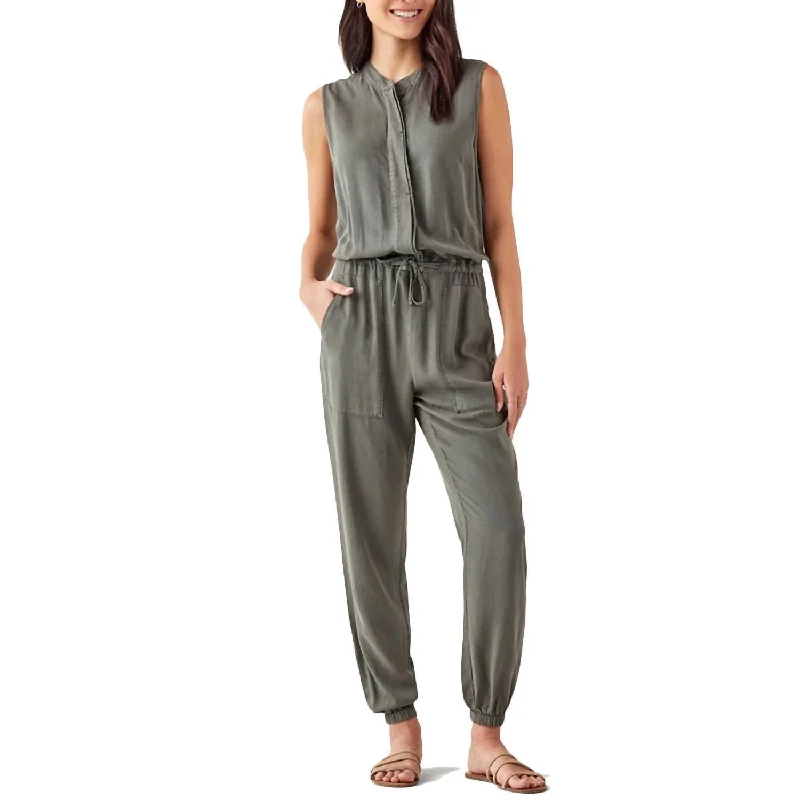 women's jumpsuits for effortless eleganceBrook Jumpsuit In Vintage Olive Branch