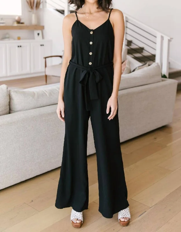 women's boho jumpsuitsDressed For The Night Jumpsuit In Black