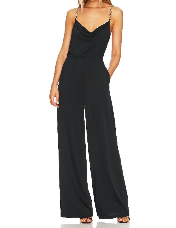 women's jumpsuits with cinched waistsEmmett Jumpsuit In Black