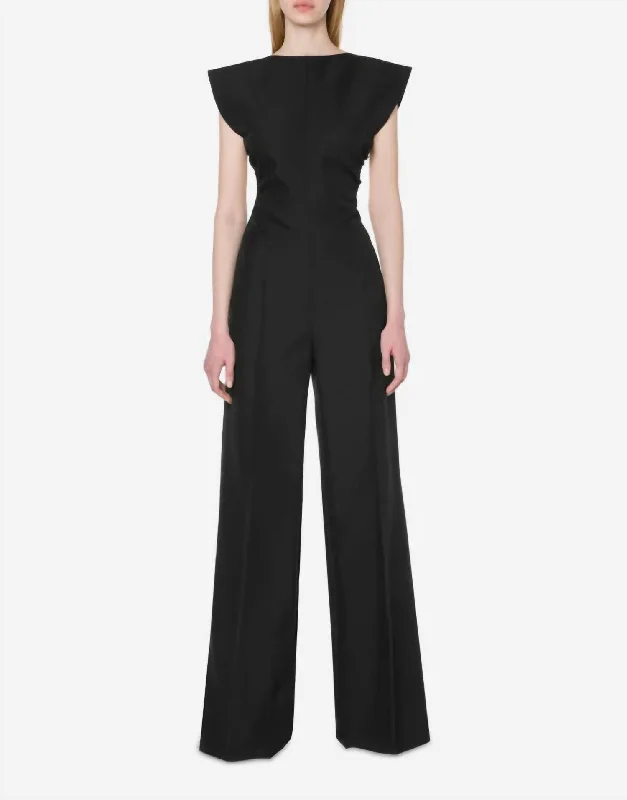 women's jumpsuits with halter necksGrain De Poudre Jumpsuit In Black