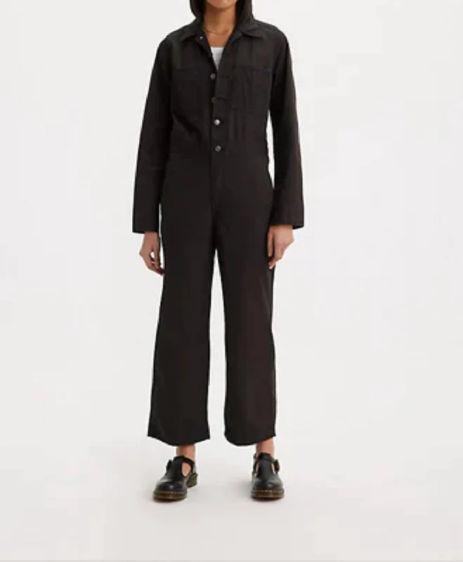 women's jumpsuits for dancingIconic Jumpsuit In Meteorite Black