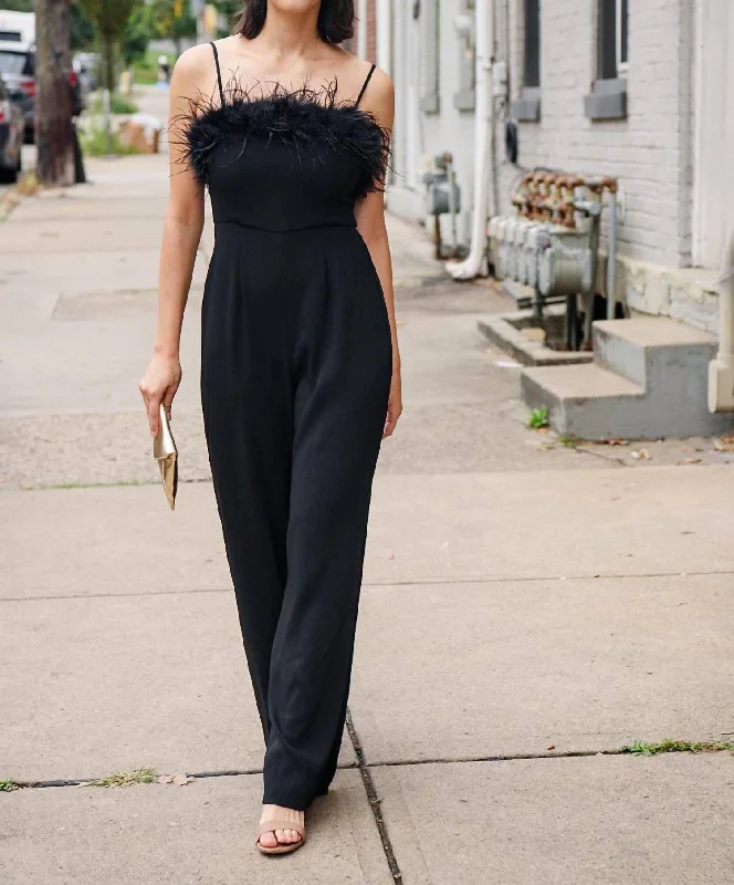 women's jumpsuits for wrinkle-resistant materialsIsolde Jumpsuit In Black