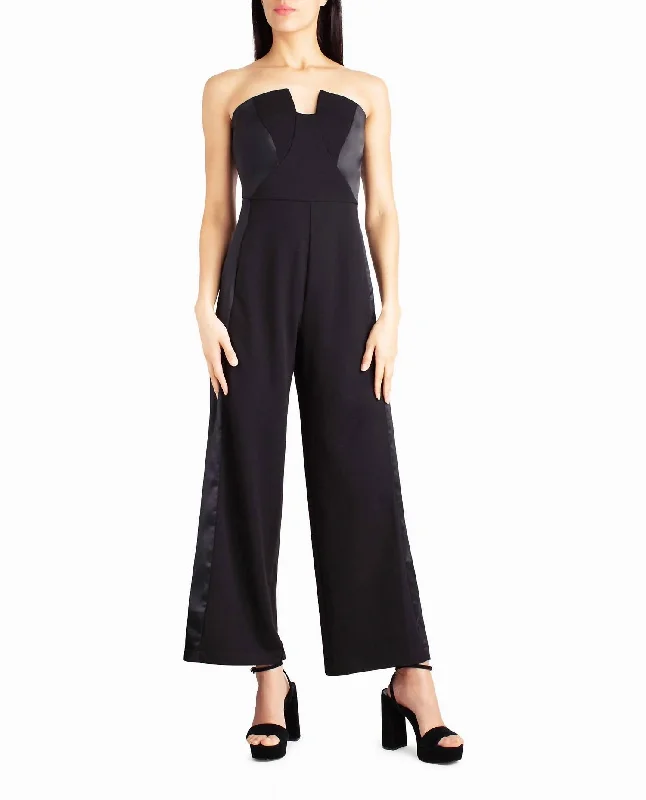 women's jumpsuits with pocketsJasmine Crepe Tuxedo Jumpsuit In Very Black