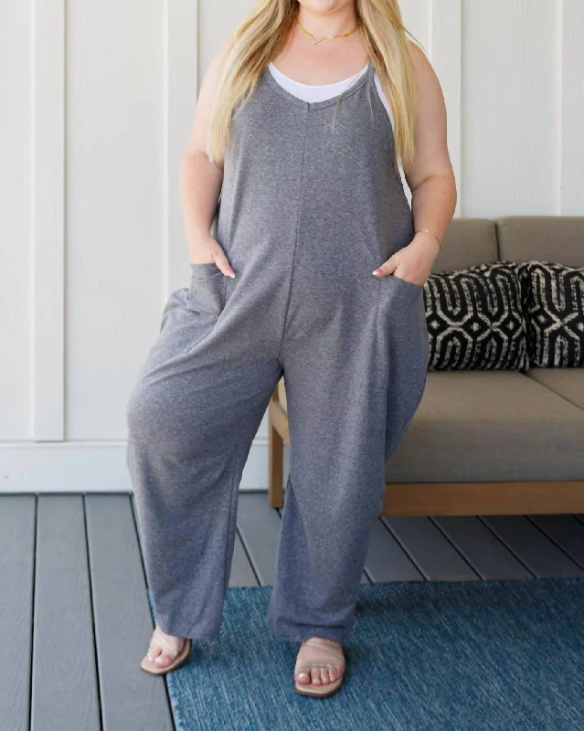 women's jumpsuits for yogaJust Perfect Jumpsuit In Grey