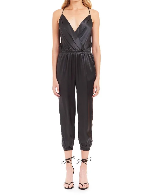 women's ankle-length jumpsuitsLeah Silk Jumpsuit In Black