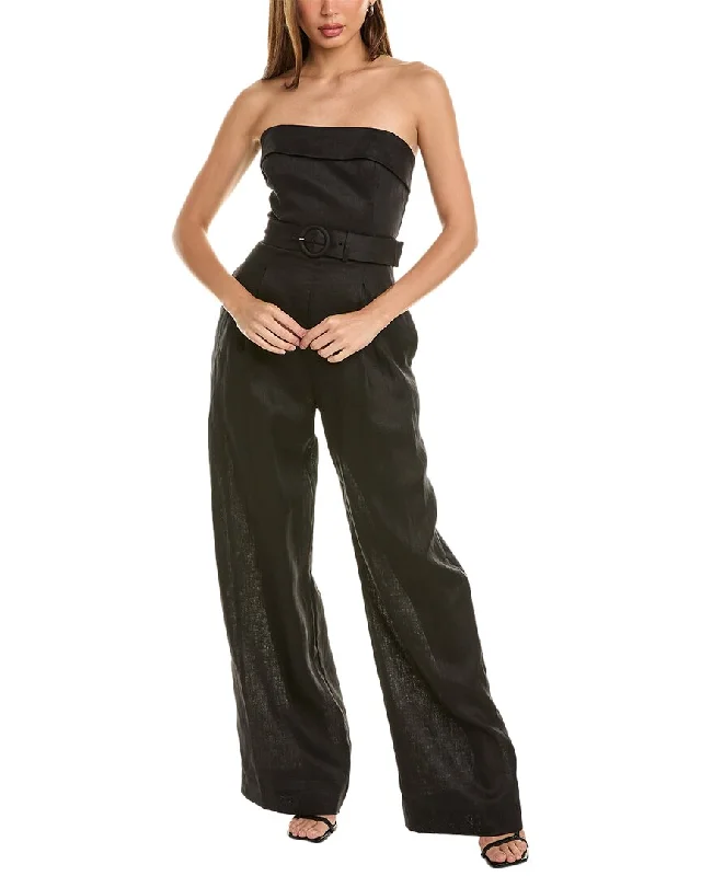 women's jumpsuits for machine-washable fabricsNicholas Chesa Banded Corset Linen Jumpsuit