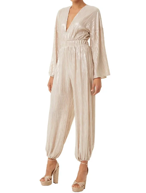 women's chic jumpsuitsPleated Jumpsuit In Ivory