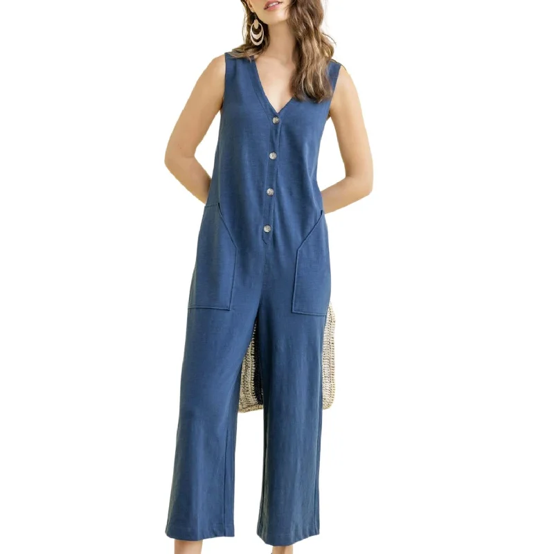 women's jumpsuits with pastel huesSleeveless Jumpsuit In Ink