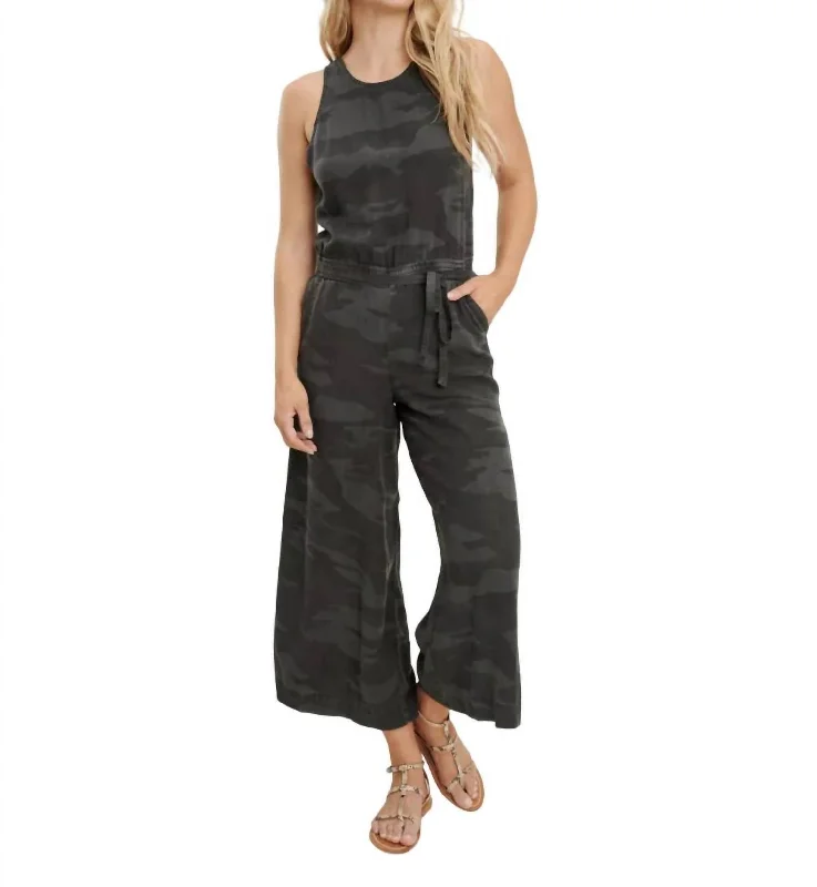 women's jumpsuits for statement fashionSomerset Wide Leg Jumpsuit In Lead Camo