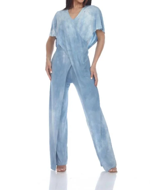 women's jumpsuits with pastel huesSunny Slenderizing Jumpsuit In Indigo Cloud Plant Dye