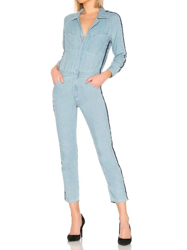 women's jumpsuits for moisture-wicking materialsThe Zip Riveter Jumpsuit In 18 Wheels And One Steaming Hot Engine