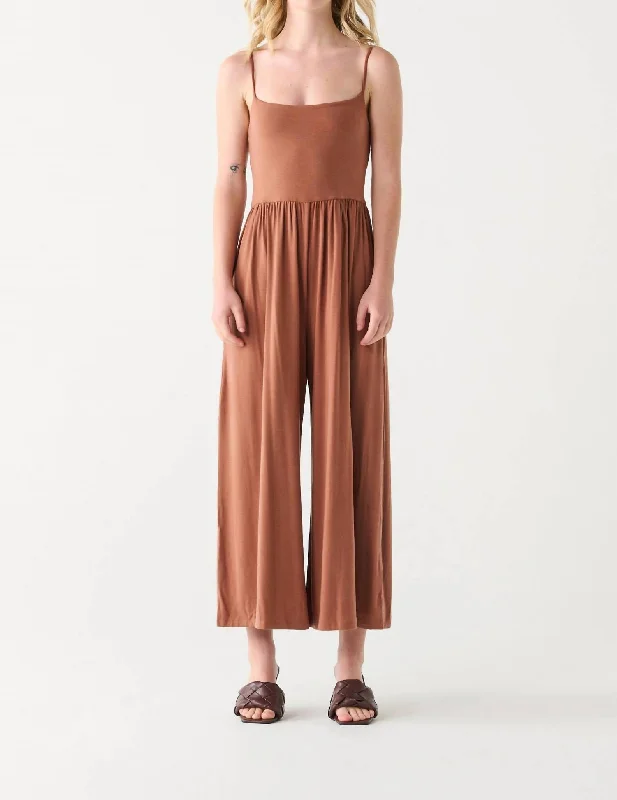 women's jumpsuits for glamorous eveningsWide Leg Jumpsuit In Terracotta