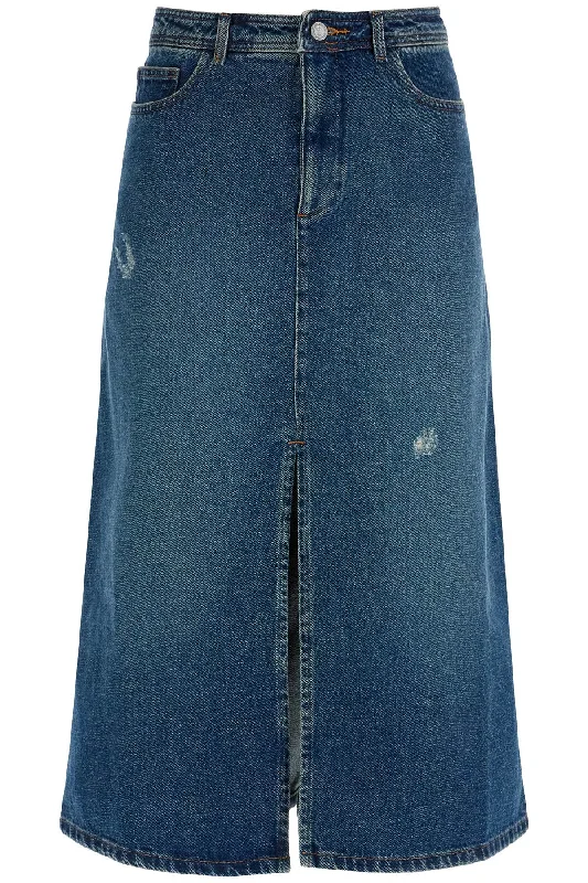 women's pleated skirtsA.P.C. Women's 'Georgia blue Midi Skirt In