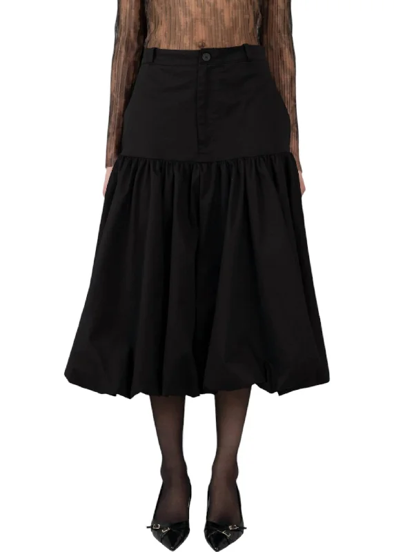 women's pencil skirtsBalloon Midi Skirt In Black