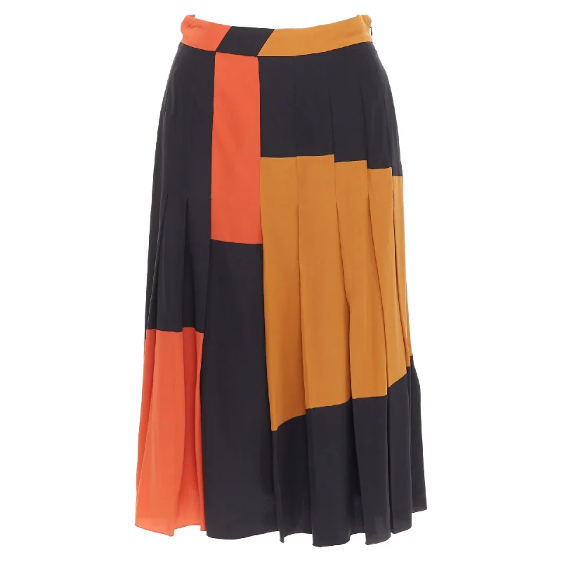 women's woven skirtsBottega Veneta colorblock pleated skirt