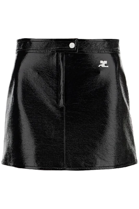 women's moisture-wicking formal skirtsCourreges Women's Re-Edition Vinyl Effect Mini Skirt