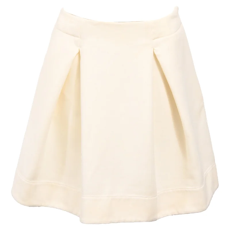 women's solid-color skirtsJil Sander Pleated Mini A-Line Skirt in Viscose