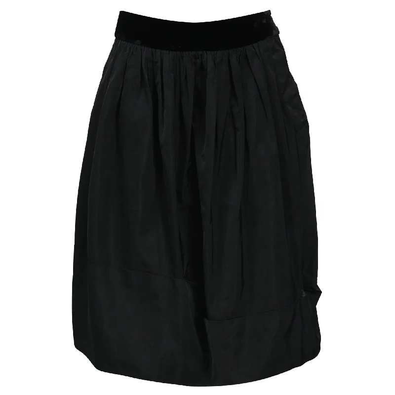 women's A-line skirtsLouis Vuitton Midi Full Skirt in Black Cotton