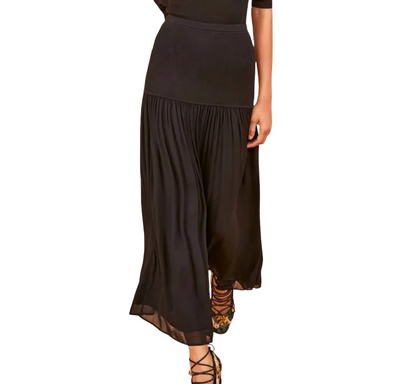 women's sustainable striped skirtsMiya Midi Skirt In Noir