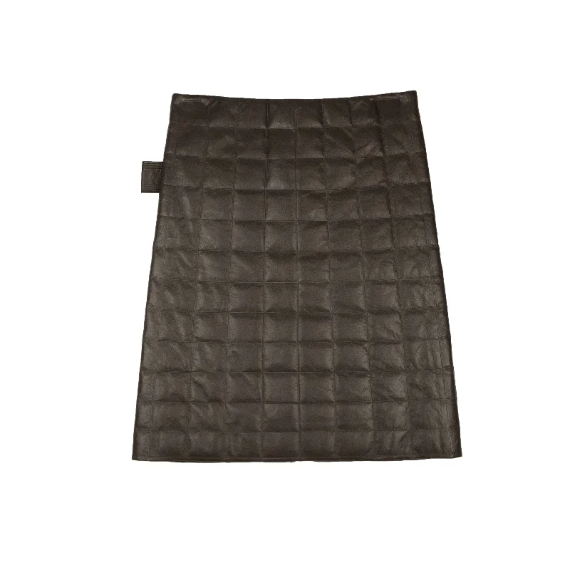 women's chiffon maxi skirtsNWT BOTTEGA VENETA Chocolate Brown Checkered Leather Skirt