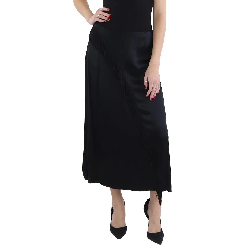 women's high-waisted skirtsWomens Midi Draped Asymmetrical Skirt