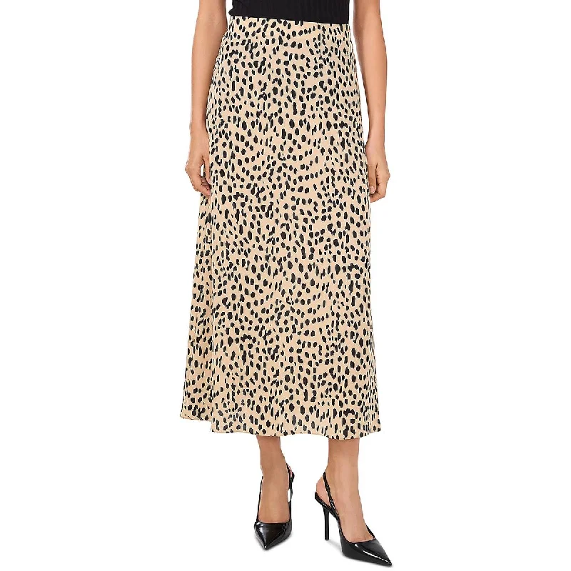 women's formal tiered skirtsWomens Midi Elastic Waist Midi Skirt